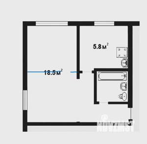 1-к квартира, вторичка, 32м2, 3/5 этаж