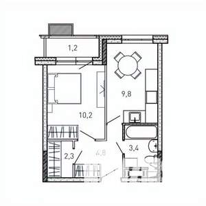 1-к квартира, вторичка, 32м2, 15/17 этаж