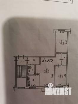 3-к квартира, вторичка, 58м2, 2/5 этаж