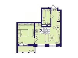 1-к квартира, вторичка, 37м2, 11/17 этаж