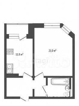 1-к квартира, вторичка, 44м2, 19/19 этаж