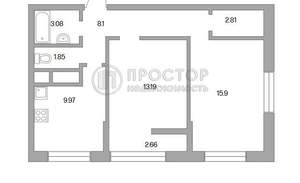 2-к квартира, вторичка, 51м2, 22/25 этаж