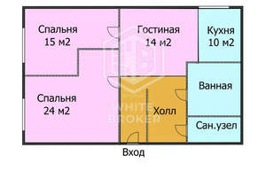 3-к квартира, вторичка, 74м2, 9/14 этаж