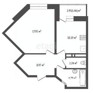 1-к квартира, вторичка, 45м2, 4/18 этаж
