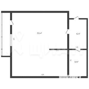 1-к квартира, вторичка, 31м2, 2/5 этаж