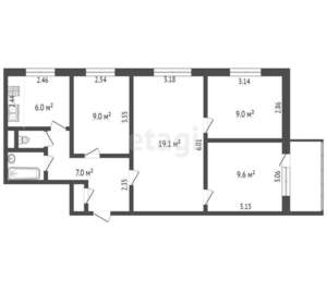 4-к квартира, вторичка, 64м2, 3/9 этаж