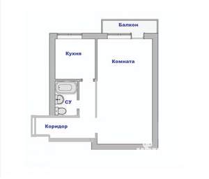 1-к квартира, вторичка, 31м2, 5/5 этаж