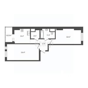 2-к квартира, вторичка, 65м2, 2/14 этаж