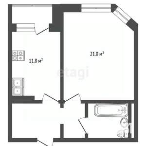 1-к квартира, вторичка, 44м2, 19/19 этаж