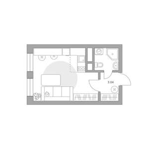 Студия квартира, вторичка, 24м2, 13/25 этаж