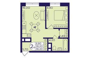 1-к квартира, вторичка, 36м2, 5/23 этаж
