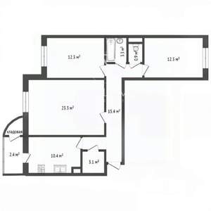 3-к квартира, вторичка, 82м2, 16/17 этаж