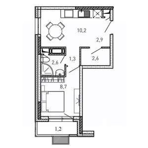 1-к квартира, вторичка, 30м2, 13/17 этаж