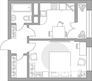 1-к квартира, строящийся дом, 34м2, 2/25 этаж