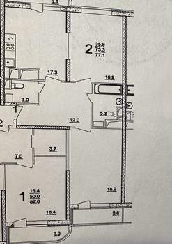 2-к квартира, вторичка, 78м2, 10/25 этаж