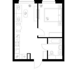 1-к квартира, вторичка, 32м2, 8/16 этаж