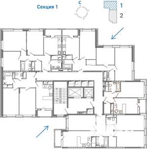 2-к квартира, сданный дом, 57м2, 12/17 этаж