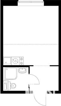 Студия квартира, вторичка, 21м2, 18/25 этаж