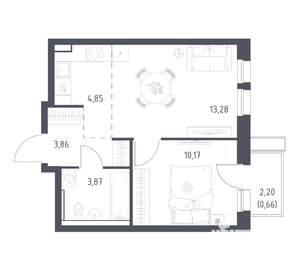 1-к квартира, вторичка, 36м2, 3/17 этаж