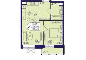 1-к квартира, вторичка, 37м2, 5/21 этаж