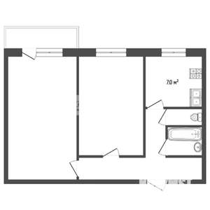 2-к квартира, вторичка, 46м2, 3/9 этаж