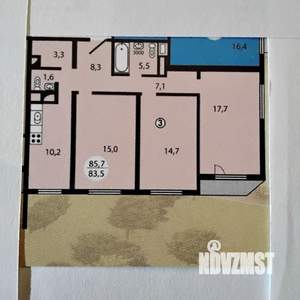 3-к квартира, вторичка, 85м2, 11/25 этаж