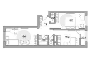 2-к квартира, вторичка, 62м2, 2/17 этаж