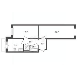 2-к квартира, вторичка, 56м2, 4/4 этаж