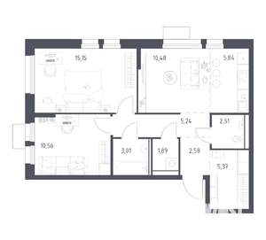 2-к квартира, вторичка, 62м2, 17/17 этаж