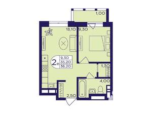 1-к квартира, вторичка, 36м2, 9/17 этаж