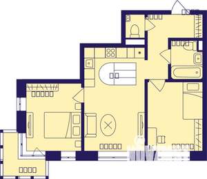 3-к квартира, строящийся дом, 48м2, 19/23 этаж