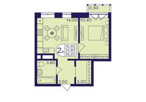 1-к квартира, вторичка, 35м2, 9/23 этаж