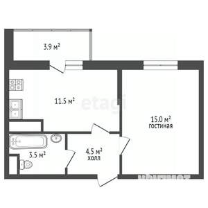 1-к квартира, вторичка, 34м2, 19/22 этаж