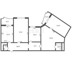 4-к квартира, вторичка, 132м2, 16/25 этаж