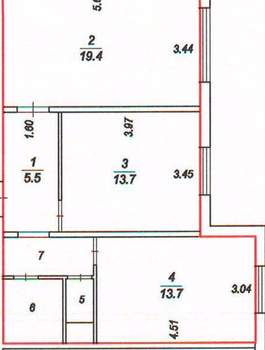 2-к квартира, вторичка, 60м2, 2/17 этаж