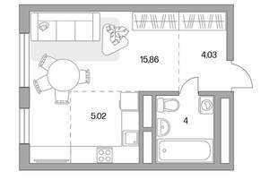 Студия квартира, вторичка, 29м2, 5/17 этаж