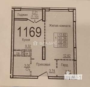 1-к квартира, вторичка, 33м2, 10/17 этаж