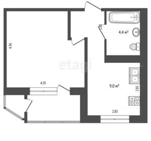 1-к квартира, вторичка, 34м2, 13/19 этаж