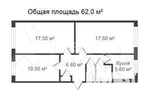 3-к квартира, вторичка, 64м2, 9/9 этаж