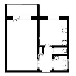 1-к квартира, вторичка, 36м2, 4/4 этаж