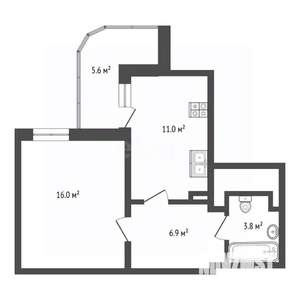 1-к квартира, вторичка, 38м2, 10/25 этаж