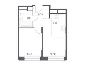 1-к квартира, вторичка, 37м2, 5/22 этаж