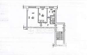 2-к квартира, вторичка, 46м2, 1/5 этаж