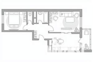 2-к квартира, вторичка, 58м2, 2/17 этаж