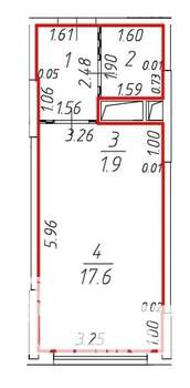 Студия квартира, вторичка, 26м2, 7/24 этаж