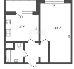 1-к квартира, вторичка, 40м2, 5/17 этаж