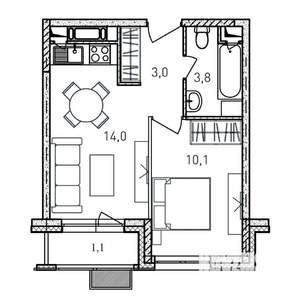 1-к квартира, вторичка, 32м2, 15/17 этаж