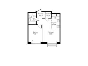 2-к квартира, строящийся дом, 43м2, 21/22 этаж
