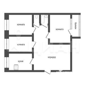 3-к квартира, вторичка, 61м2, 10/10 этаж