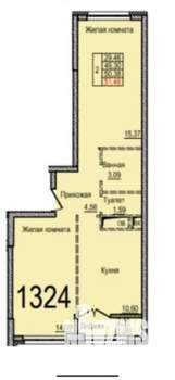 2-к квартира, вторичка, 51м2, 15/25 этаж